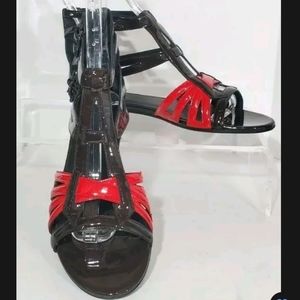 Bottega Veneta Gladiator Strappy Sandal 37.5 Patent Leather Flats